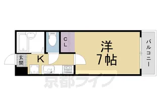 ロイヤルコーポ紫野Ⅰ【409号室】の間取り