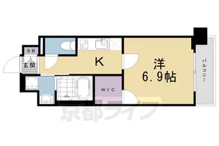 プラシード京都【9階】の間取り