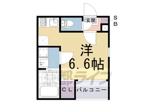 ハーモニーテラス納所北城堀【2階】の間取り