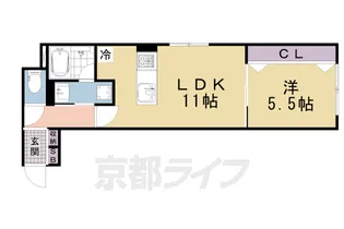 プラウ レーヴ富小路【503号室】の間取り