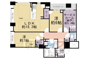 京都府京都市中京区三坊堀川町【マンション】の間取り