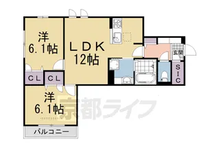 D−ROOM Sagarimatsu【1階】の間取り