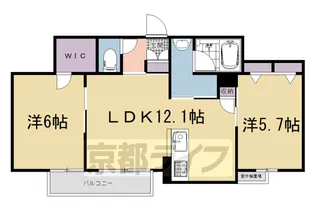 京都府宇治市五ケ庄【マンション】の間取り