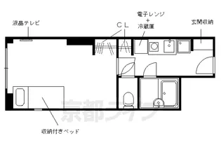 コスモリード京都今出川【206号室】の間取り