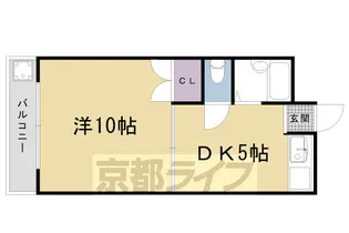 京都府京都市右京区嵯峨中又町【マンション】の間取り