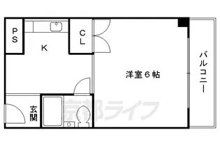 ベルハイツ中書島【1階】の間取り