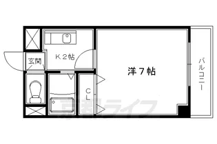 エクセルシャトー【102号室】の間取り