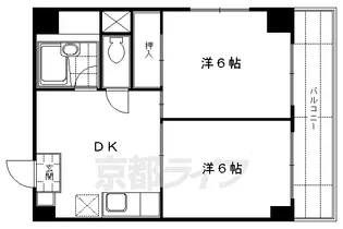 メルディアキューブ観月橋【407号室】の間取り