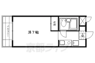 メルディアキューブ観月橋【117号室】の間取り