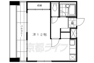 メルディアキューブ観月橋【411号室】の間取り