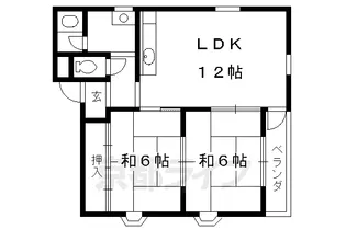 コンフォート稲荷【102号室】の間取り