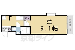 ヴィヨーム京都丹波橋【4-H号室】の間取り