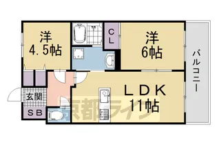 ユニハイム伏見大手筋【703号室】の間取り