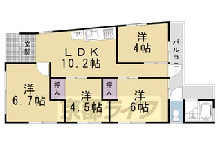松室中溝町マンション【201号室】の間取り