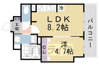 サンクチュアリ山科三条【5階】の間取り
