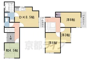 京都府京都市右京区宇多野御池町【テラスハウス】の間取り