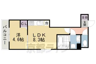 ブリランテ墨染【2階】の間取り