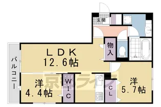 「プルミエール上賀茂」【3階】の間取り