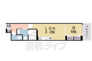ベラジオ雅び北野白梅町【2階】の間取り