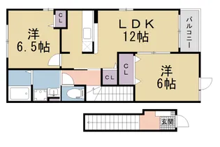 2LDKの間取り画像