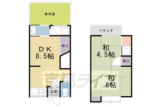 京都府京都市中京区壬生神明町【一戸建】の間取り