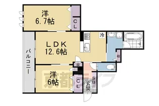 シャーメゾン アオハウオリ【301号室】の間取り