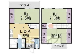 京都府京都市左京区岩倉花園町【テラスハウス】の間取り