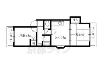グリシーヌ京町【2階】の間取り