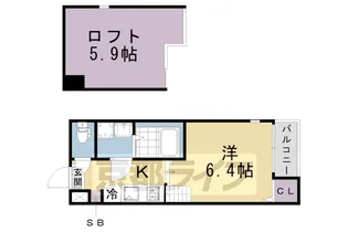 京都府京都市伏見区竹田浄菩提院町【アパート】の間取り