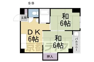 京都府京都市伏見区過書町【マンション】の間取り