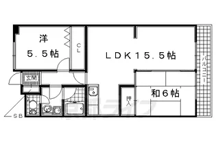コロニアル宇治【1階】の間取り