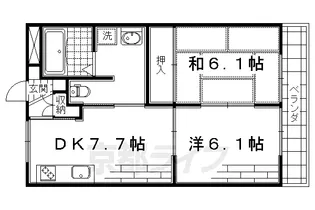 陵南ハイツ【3階】の間取り