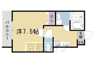京都府京都市右京区花園内畑町【アパート】の間取り