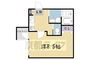 京都府京都市右京区花園内畑町【アパート】の間取り