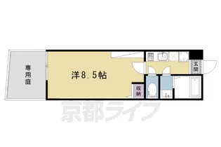 フラッティ谷口園町【1階】の間取り