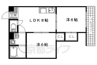 京都府宇治市小倉町【マンション】の間取り