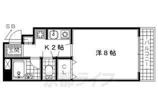 ドミール伊勢田【301号室】の間取り