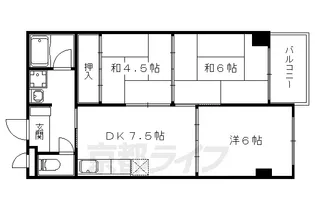 ヴィエントだいご【209号室】の間取り
