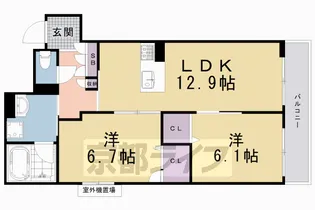 シャーメゾン烏丸五条【202号室】の間取り