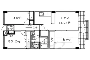 ベルヴィ西浦【2階】の間取り