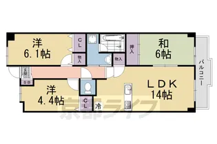 パデシオン宇治三室戸【3階】の間取り