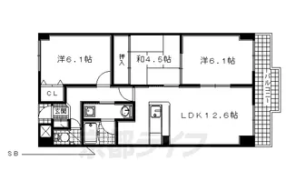 パデシオン宇治木幡【3階】の間取り