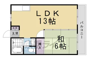 グランドール伏見【201号室】の間取り