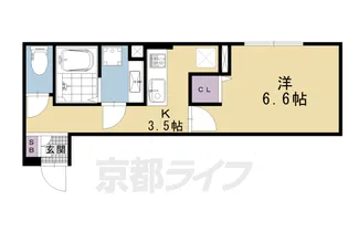 ラグーン京都六条【1階】の間取り
