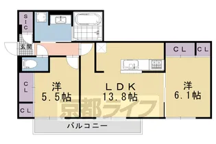 ラグーン京都六条【2階】の間取り