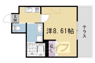 仮)フラッティ西京極【1階】の間取り