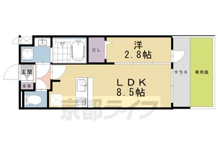 ファステート京都東福寺パラベル【1階】の間取り