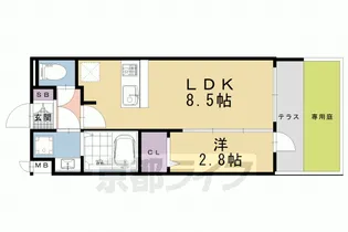 ファステート京都東福寺パラベル【1階】の間取り