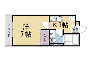 グリーンヒル桃山【302号室】の間取り