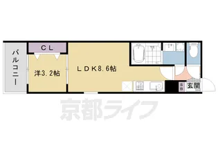 ジーメゾン京都梅津【1階】の間取り